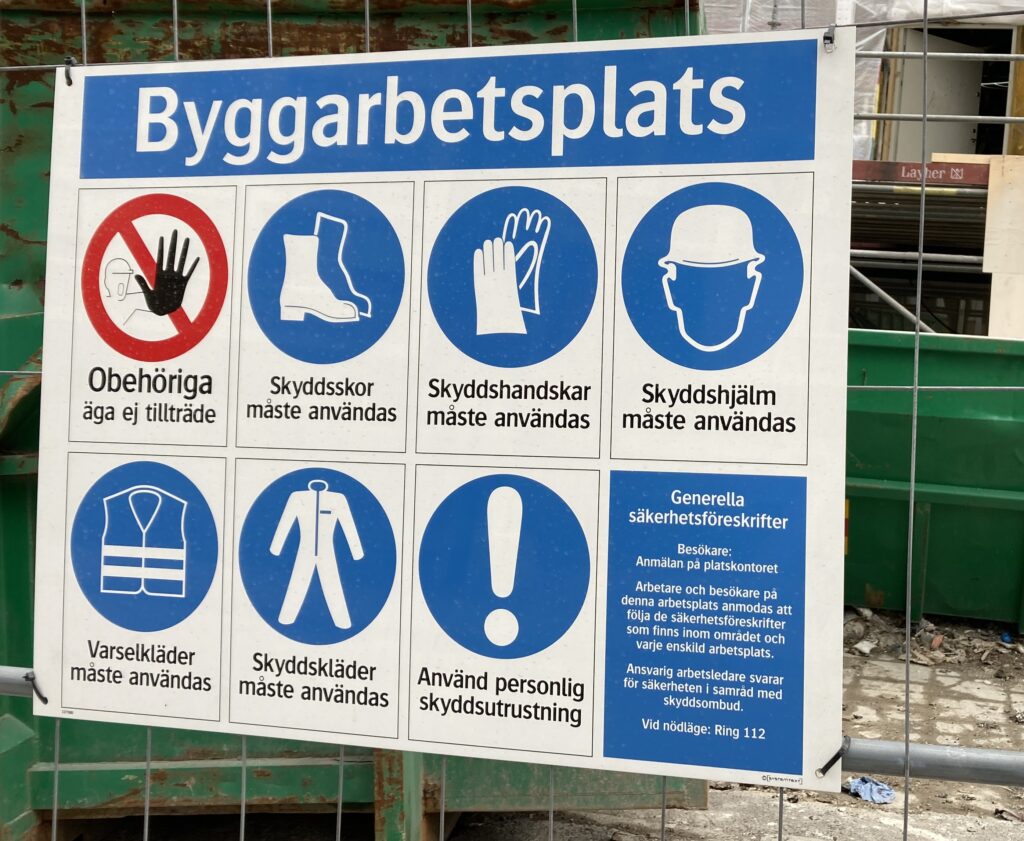 Byggarbetsplats -skylt