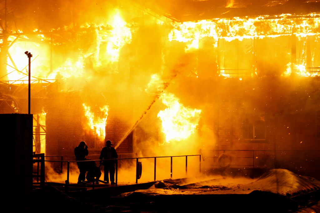 en fullt utvecklad brand